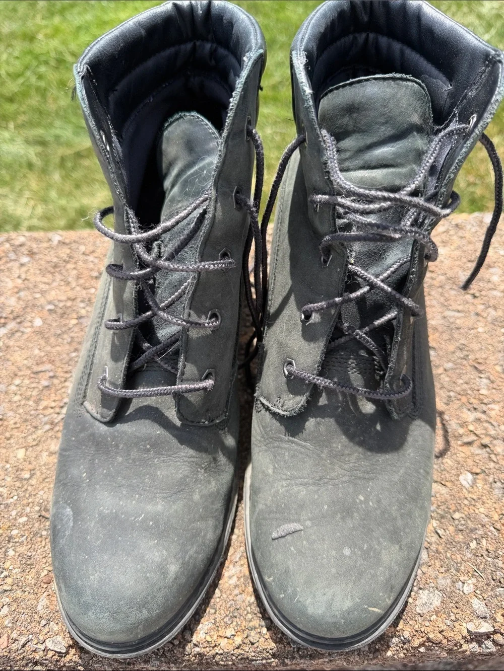 Timberland Dark Gray Lace-Up wedge boots earthkeepers
